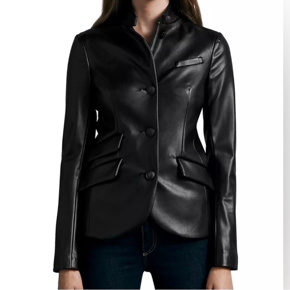 rag & bone Jackets & Blazers - ▪️rag & bone Slade Black Faux Leather jacket Blazer 4-6